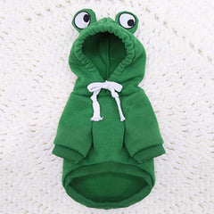 Dog Hoodie Green Frog Pet Sweater Small Medium Dogs