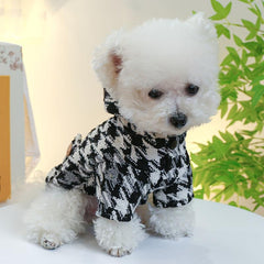 Warm Houndstooth Pet Coat for Autumn and Winter Dog Clothes