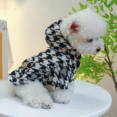 Warm Houndstooth Pet Coat for Autumn and Winter Dog Clothes