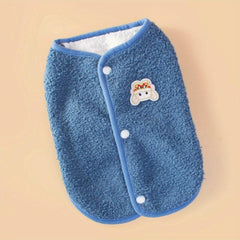 Cartoon Patched Graphic Pet Fleece Vest for Dogs, Winter Warm Clothes