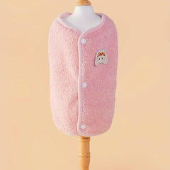 Cartoon Patched Graphic Pet Fleece Vest for Dogs, Winter Warm Clothes