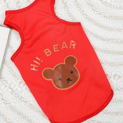 Summer Bear Graphic Tank Top for Pet