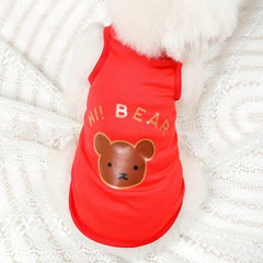 Summer Bear Graphic Tank Top for Pet