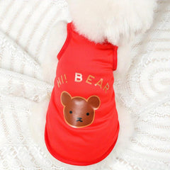 Summer Bear Graphic Tank Top for Pet