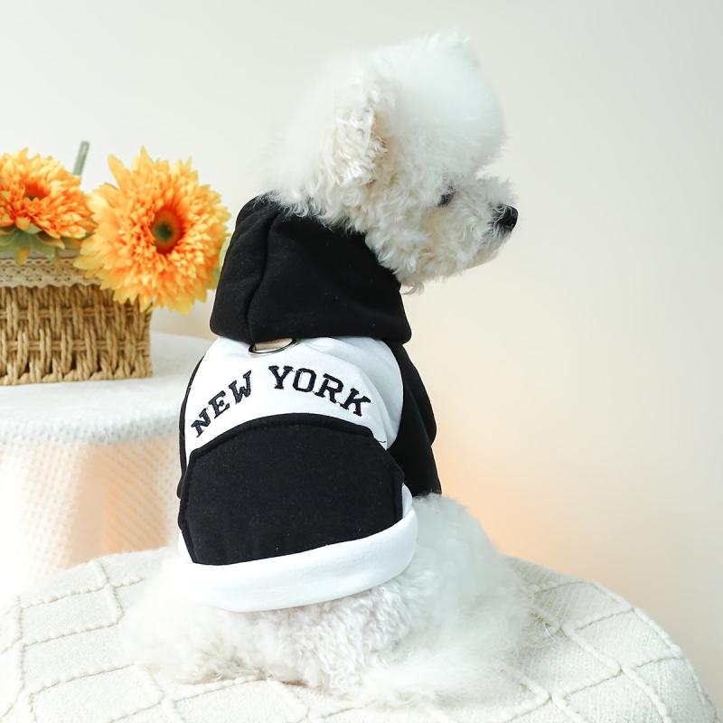 York Block Pet Hoodie Dog Warm Clothes for Autumn and Winter