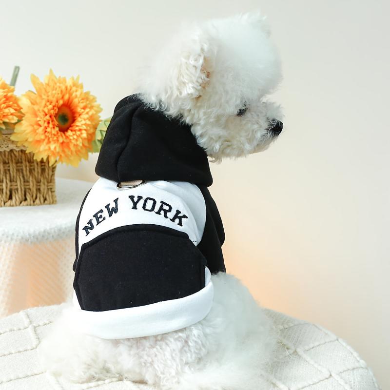 York Block Pet Hoodie Dog Warm Clothes for Autumn and Winter
