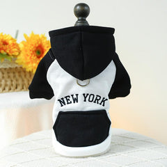 York Block Pet Hoodie Dog Warm Clothes for Autumn and Winter