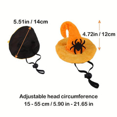Pet Halloween Spider Skull Headwear And Scarf Set
