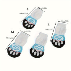 4pcs Pet Socks Dog Paw Protectors Warm Cotton Socks for Dogs Cats
