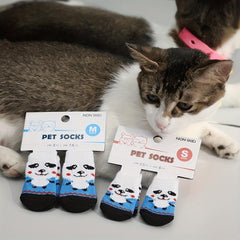 4pcs Pet Socks Dog Paw Protectors Warm Cotton Socks for Dogs Cats