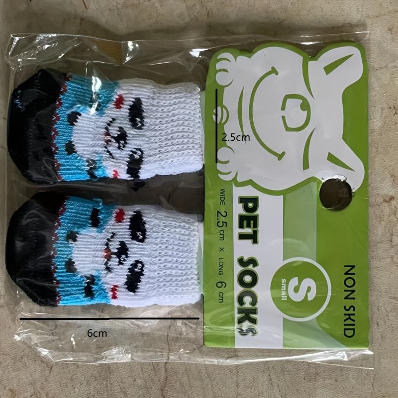 4pcs Pet Socks Dog Paw Protectors Warm Cotton Socks for Dogs Cats