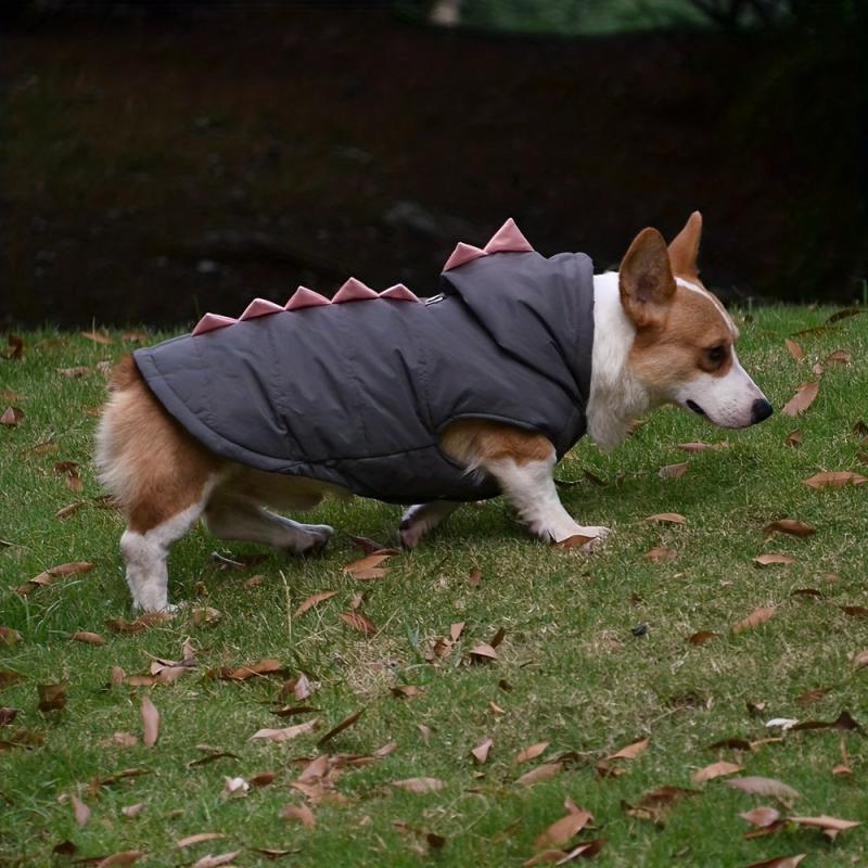 Dinosaur Dog Winter Coat Waterproof Fabric Jacket for Small & Medium Dogs
