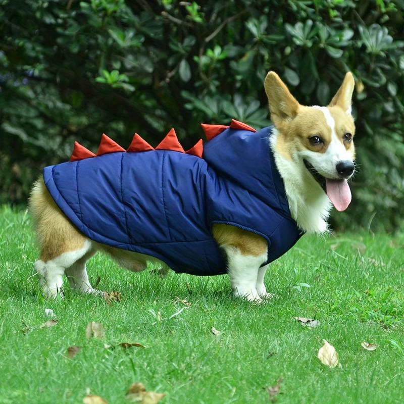 Dinosaur Dog Winter Coat Waterproof Fabric Jacket for Small & Medium Dogs