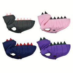 Dinosaur Dog Winter Coat Waterproof Fabric Jacket for Small & Medium Dogs