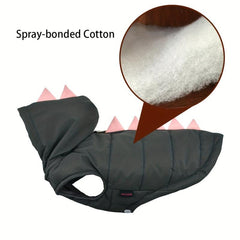 Dinosaur Dog Winter Coat Waterproof Fabric Jacket for Small & Medium Dogs