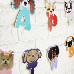 Dog Birthday Banner Pull Flags For Pet Party Decor