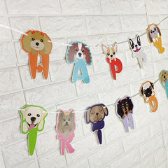 Dog Birthday Banner Pull Flags For Pet Party Decor