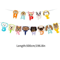 Dog Birthday Banner Pull Flags For Pet Party Decor