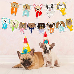 Dog Birthday Banner Pull Flags For Pet Party Decor