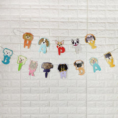 Dog Birthday Banner Pull Flags For Pet Party Decor