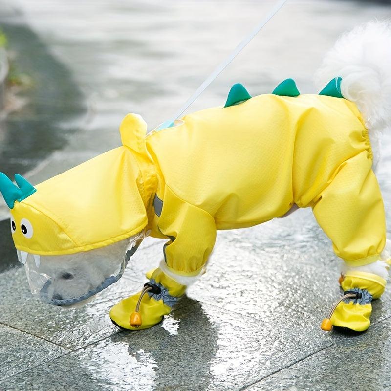 Dinosaur Hooded Pet Raincoat Poncho For Cats/Dogs