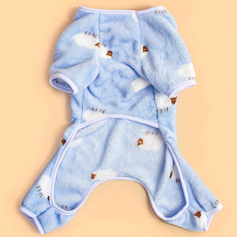 Sheep Pattern Pet Clothes For Small Medium Dogs Onesie Dog Soft Clothes