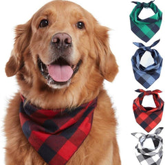 Dog Bandana Pet Plaid Scarf for Small Medium Large Dog