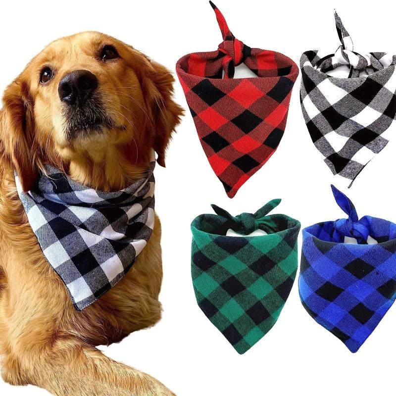 Dog Bandana Pet Plaid Scarf for Small Medium Large Dog