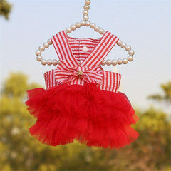 Pet Bowknot Decor Mesh Cami Dress for Summer