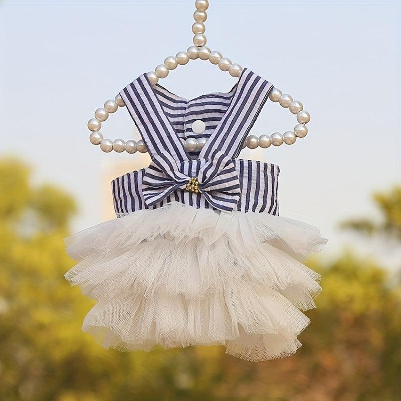 Pet Bowknot Decor Mesh Cami Dress for Summer