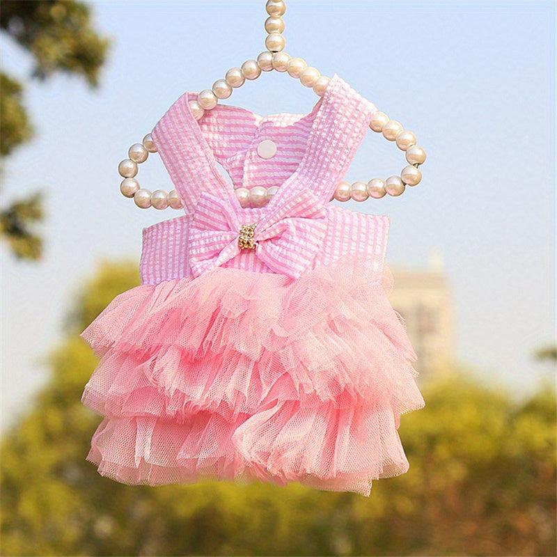 Pet Bowknot Decor Mesh Cami Dress for Summer