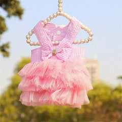 Pet Bowknot Decor Mesh Cami Dress for Summer