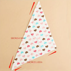 Colorful Heart Graphic Pet Scarf for Dogs and Cats