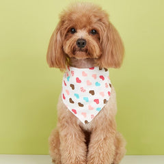 Colorful Heart Graphic Pet Scarf for Dogs and Cats