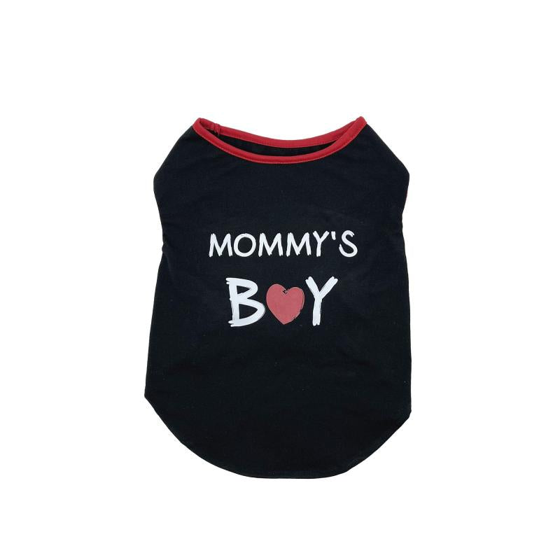 Summer Dog T Shirt with Mommy Boy Print - Small Medium Large Dogs