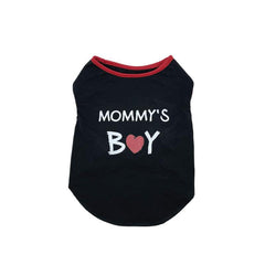 Summer Dog T Shirt with Mommy Boy Print - Small Medium Large Dogs