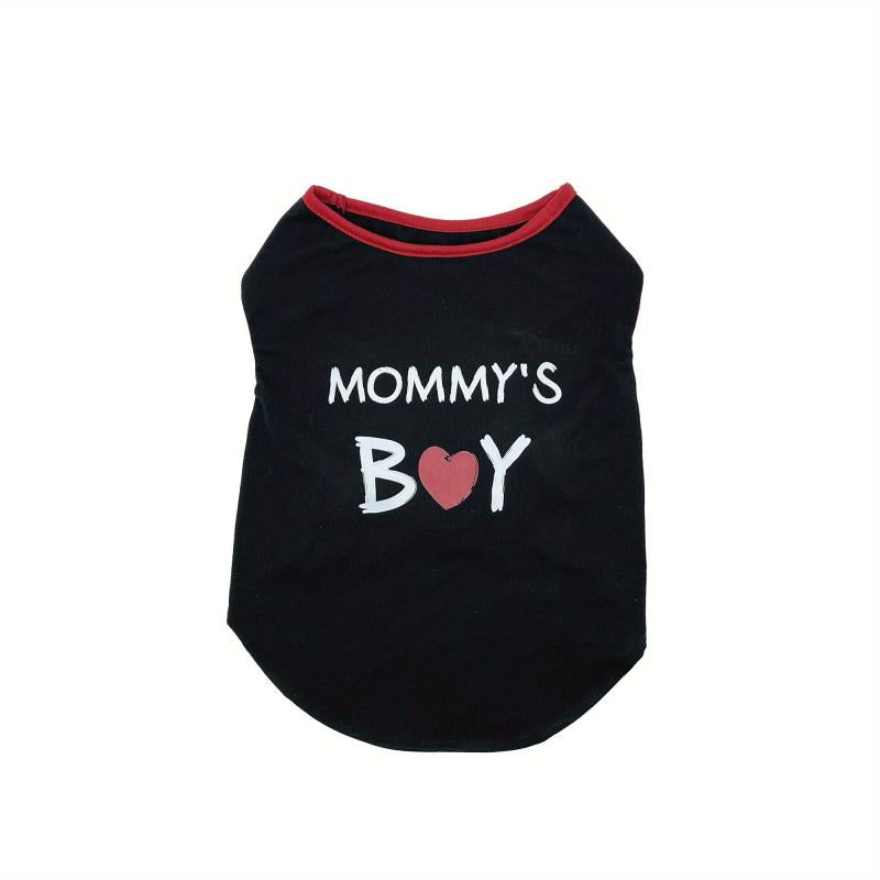 Summer Dog T Shirt with Mommy Boy Print - Small Medium Large Dogs