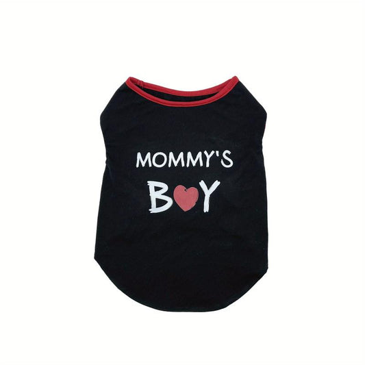 Summer Dog T Shirt with Mommy Boy Print - Small Medium Large Dogs