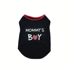 Summer Dog T Shirt with Mommy Boy Print - Small Medium Large Dogs