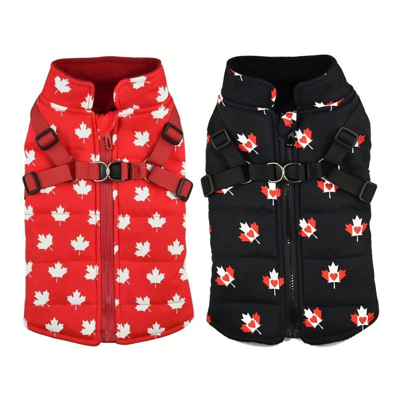 Canadian Flag Pet Coat for Autumn and Winter
