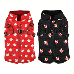 Canadian Flag Pet Coat for Autumn and Winter