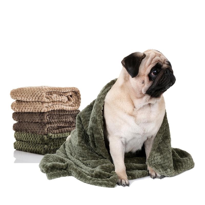 Furry Plush Pet Throw Blanket for Small Dogs and Cats
