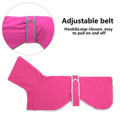 Winter Warm Dog Coat Reflective Strip Soft Polyester Fleece Jacket