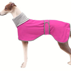 Winter Warm Dog Coat Reflective Strip Soft Polyester Fleece Jacket