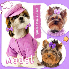 10pcs Bowknot Hair Ties for Pets