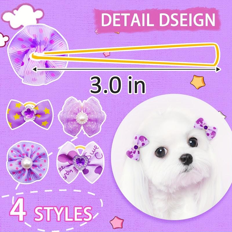 10pcs Bowknot Hair Ties for Pets