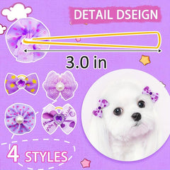 10pcs Bowknot Hair Ties for Pets