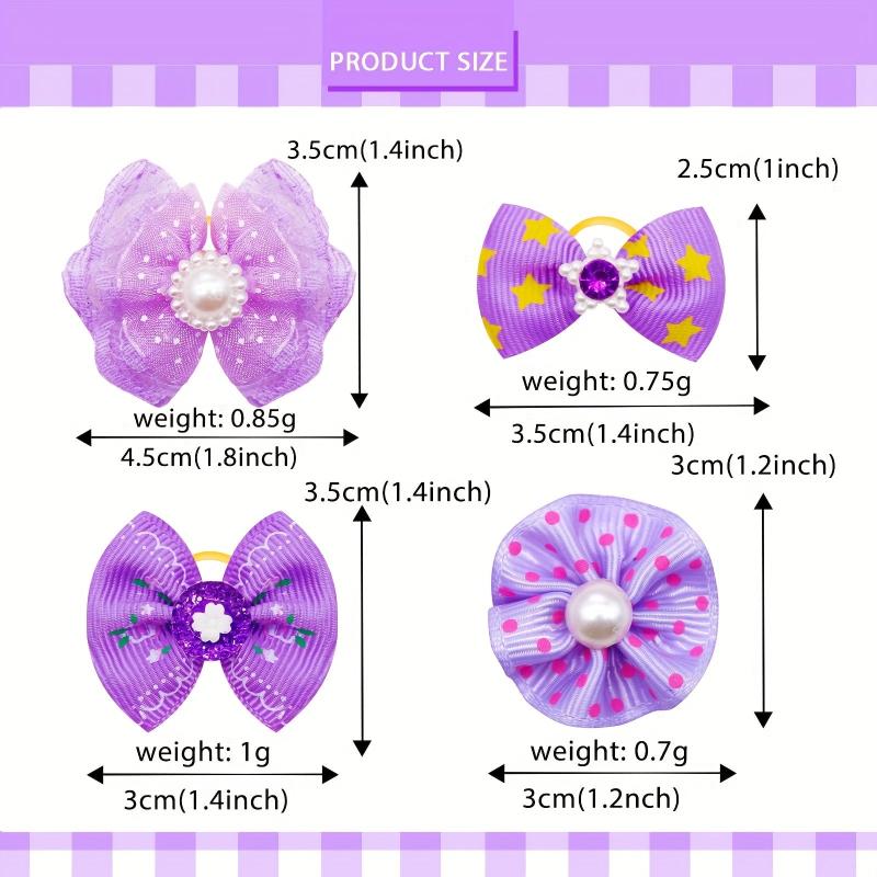 10pcs Bowknot Hair Ties for Pets