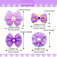 10pcs Bowknot Hair Ties for Pets
