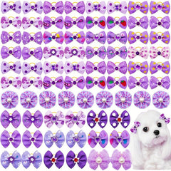 10pcs Bowknot Hair Ties for Pets